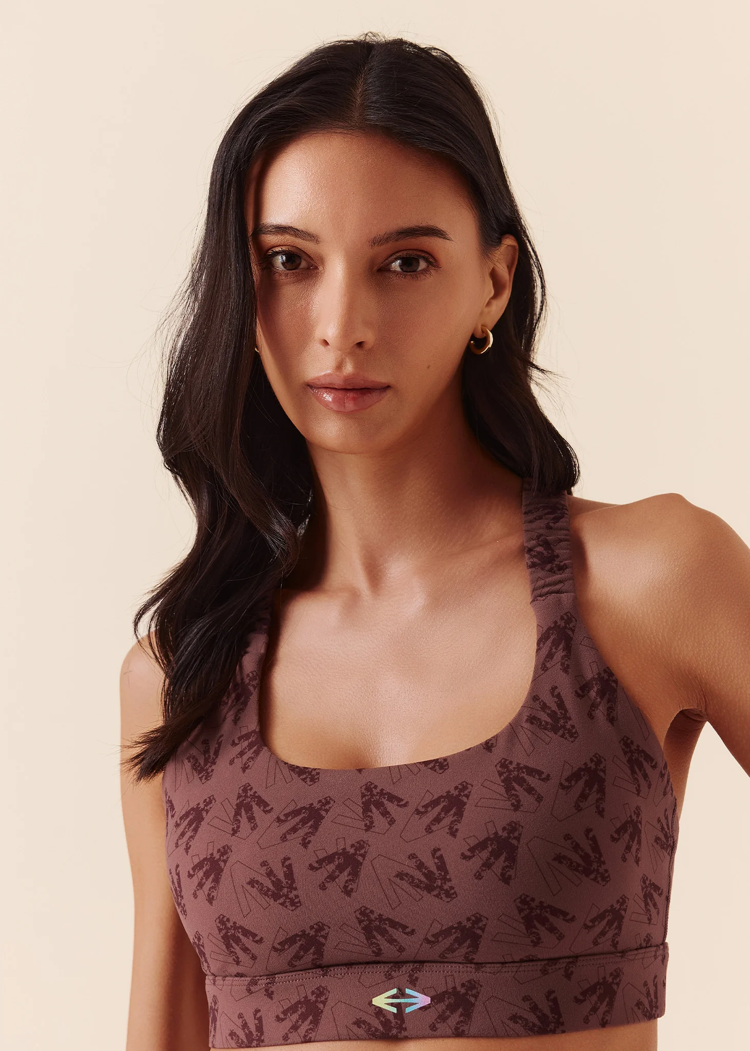 Women Y-Back Sports Bra - Raisin Brown