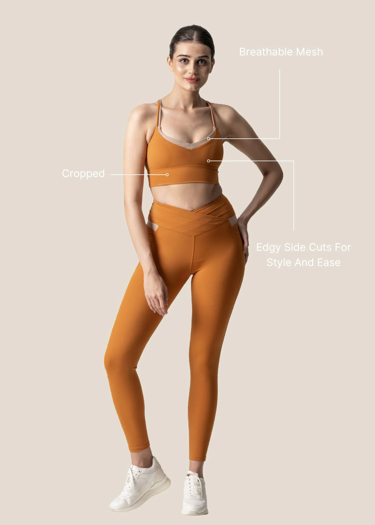 Double Up Power Leggings - Caramel - Image 3