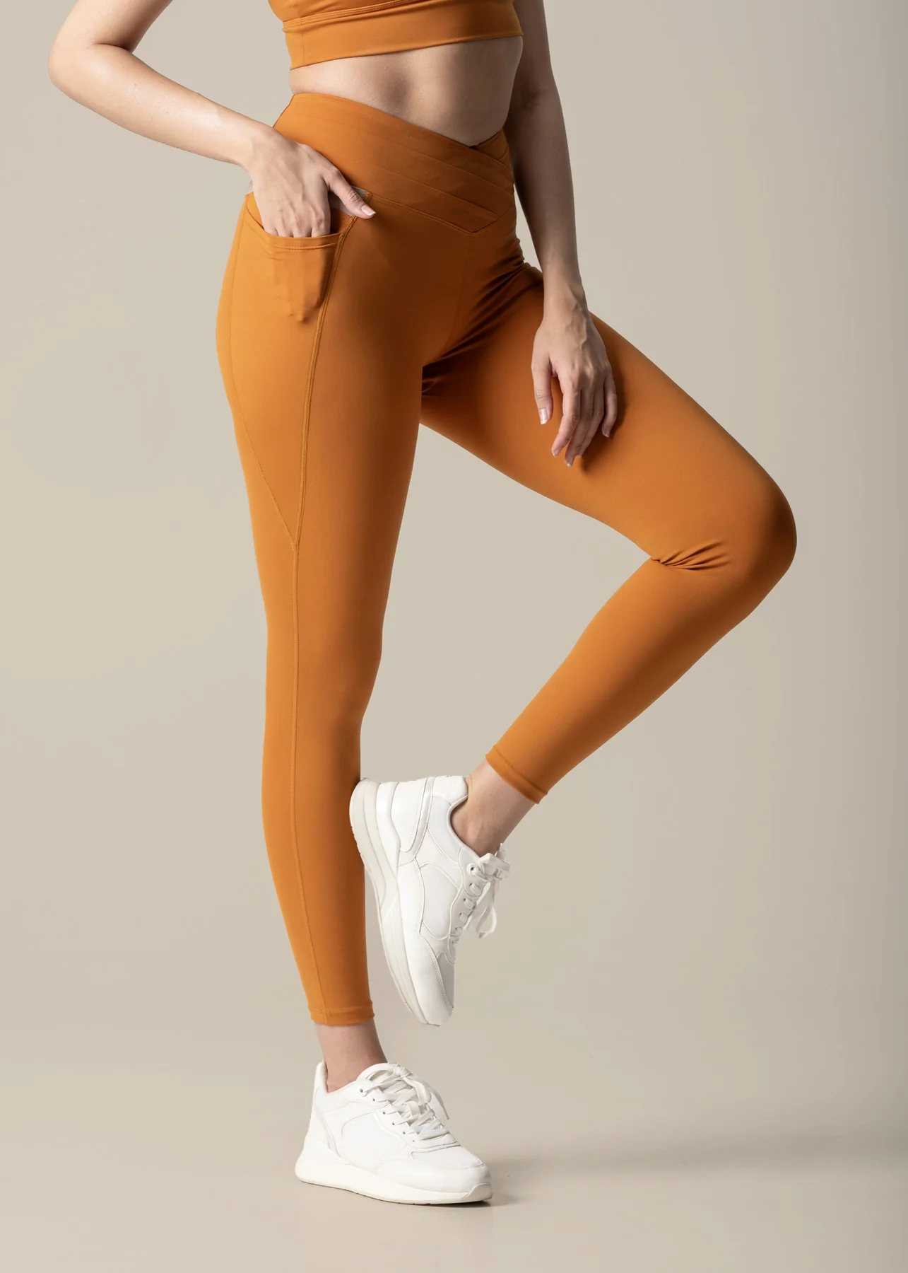 Double Up Power Leggings - Caramel - Image 5