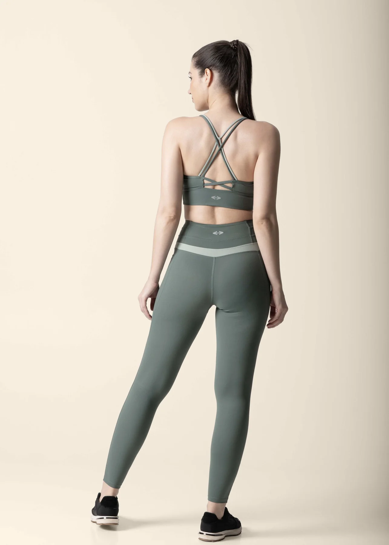 Double Up Power Leggings - Sage Green - Image 8