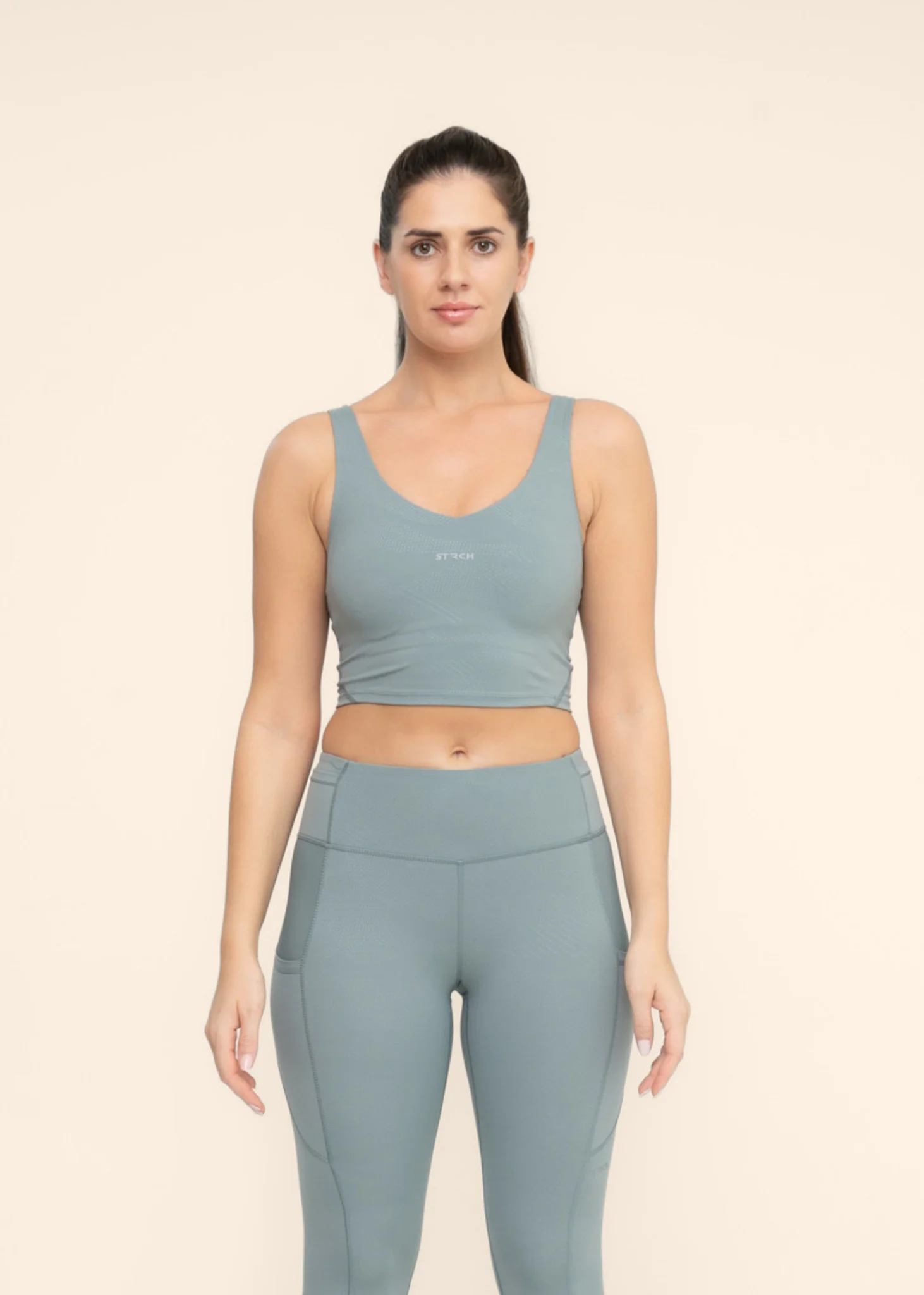 Medium Impact high coverage bra tank - Green