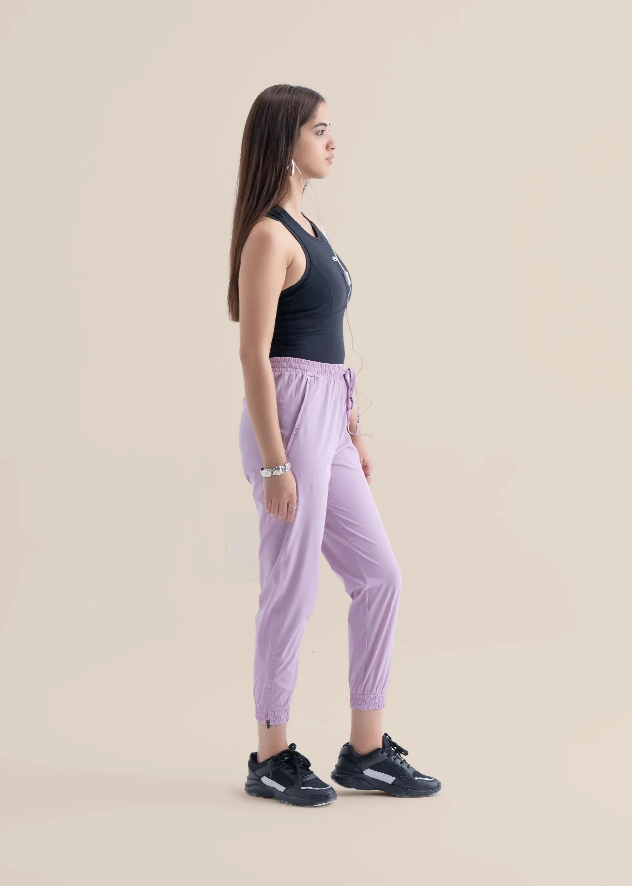 Women Zipper Pocket Pants - Lavender - Image 4
