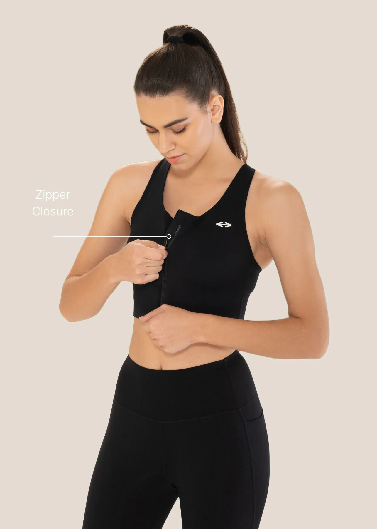 High Impact Sports Bra - Black - Image 3