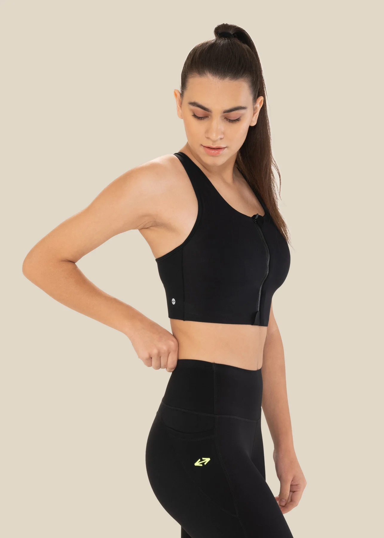 High Impact Sports Bra - Black - Image 4