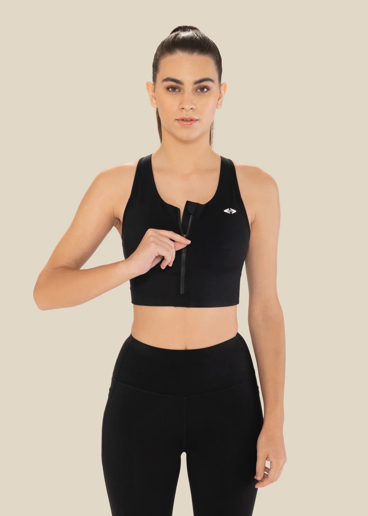 High Impact Sports Bra - Black - Image 5
