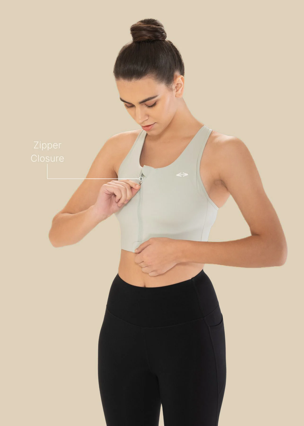 High Impact Sports Bra - Tea Green - Image 3