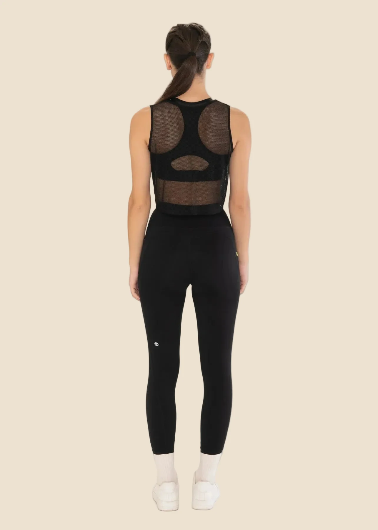 Women Adjustable Strap Gym Bra - Powder Black - Image 6